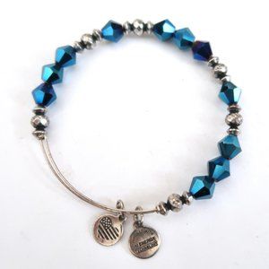 ALEX AND ANI Azure Glow Wonder Beaded expandable bangle bracelet